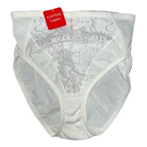 Vintage Flexees Shapewear Girdle Shaper Tummy Control Brief Large White Lace New